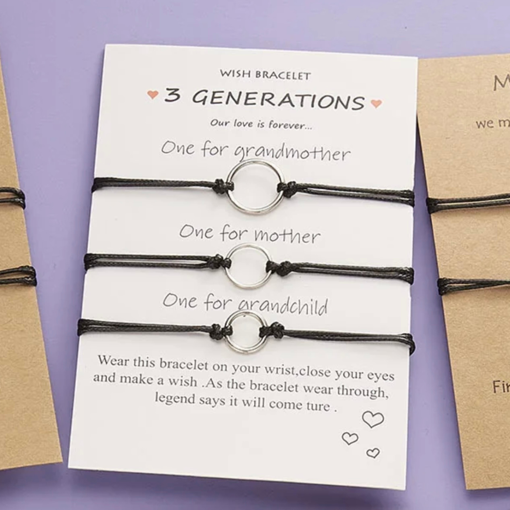 Generations of Love Bracelet Set: Forever Linked Hearts