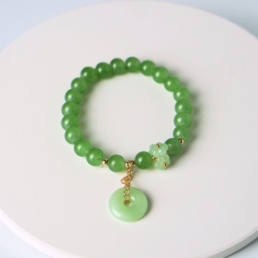 Chinese Jade Charm Bracelet (Bi Disc) v2