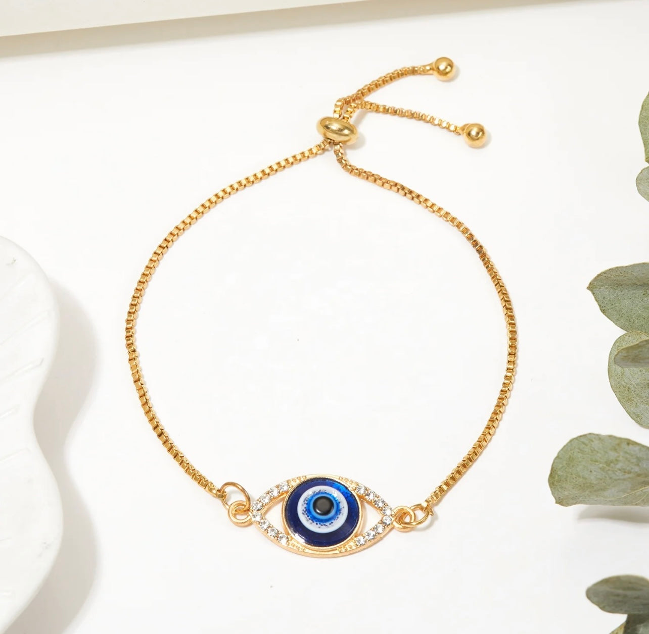 Evil Eye Bracelet (Gold Tone)