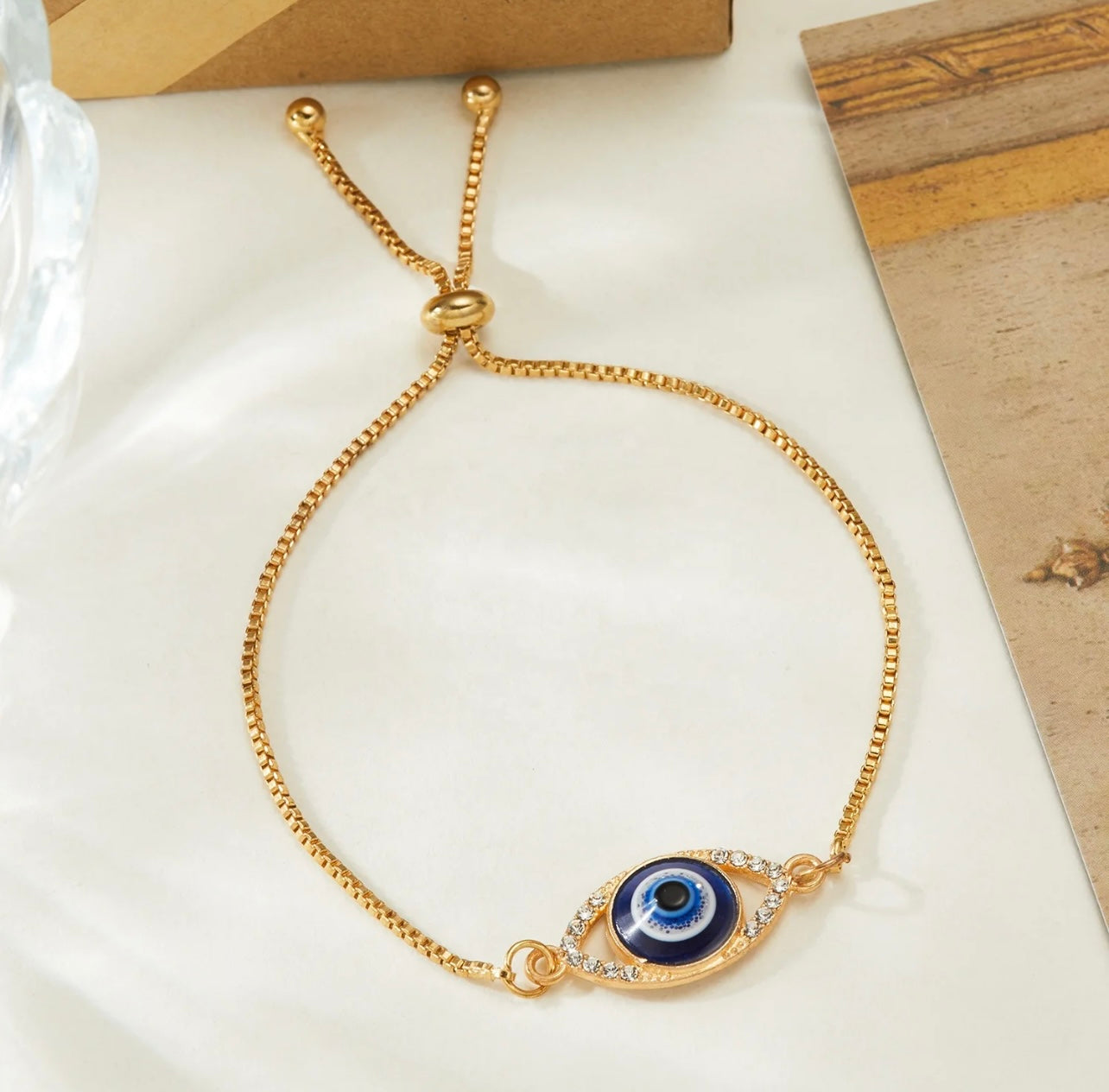 Evil Eye Bracelet (Gold Tone)